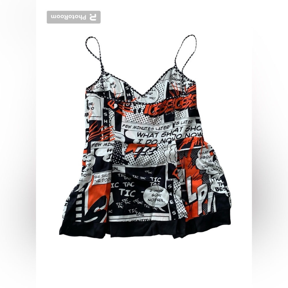 πππ Iceberg Italy 100% silk newsprint top size S or 42 European πππ - Picture 6 of 11